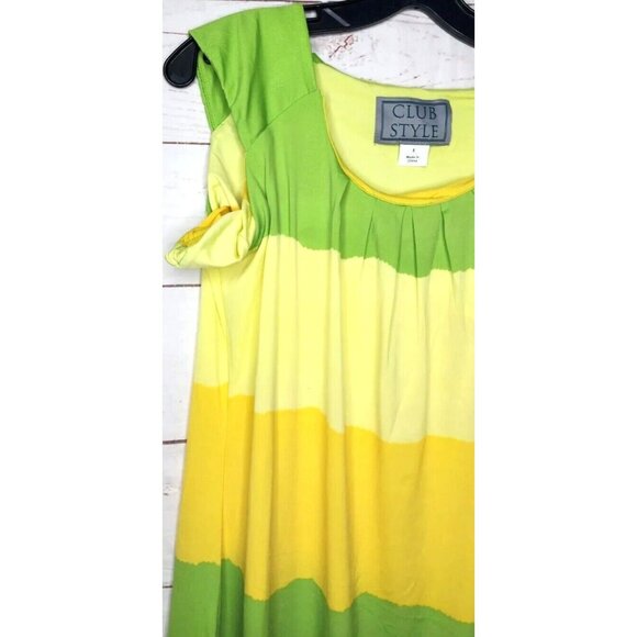 Unique Lime Green and Yellow Club Style Nightgown/Sundress - Sleeveless, Size 8 - Picture 7 of 12